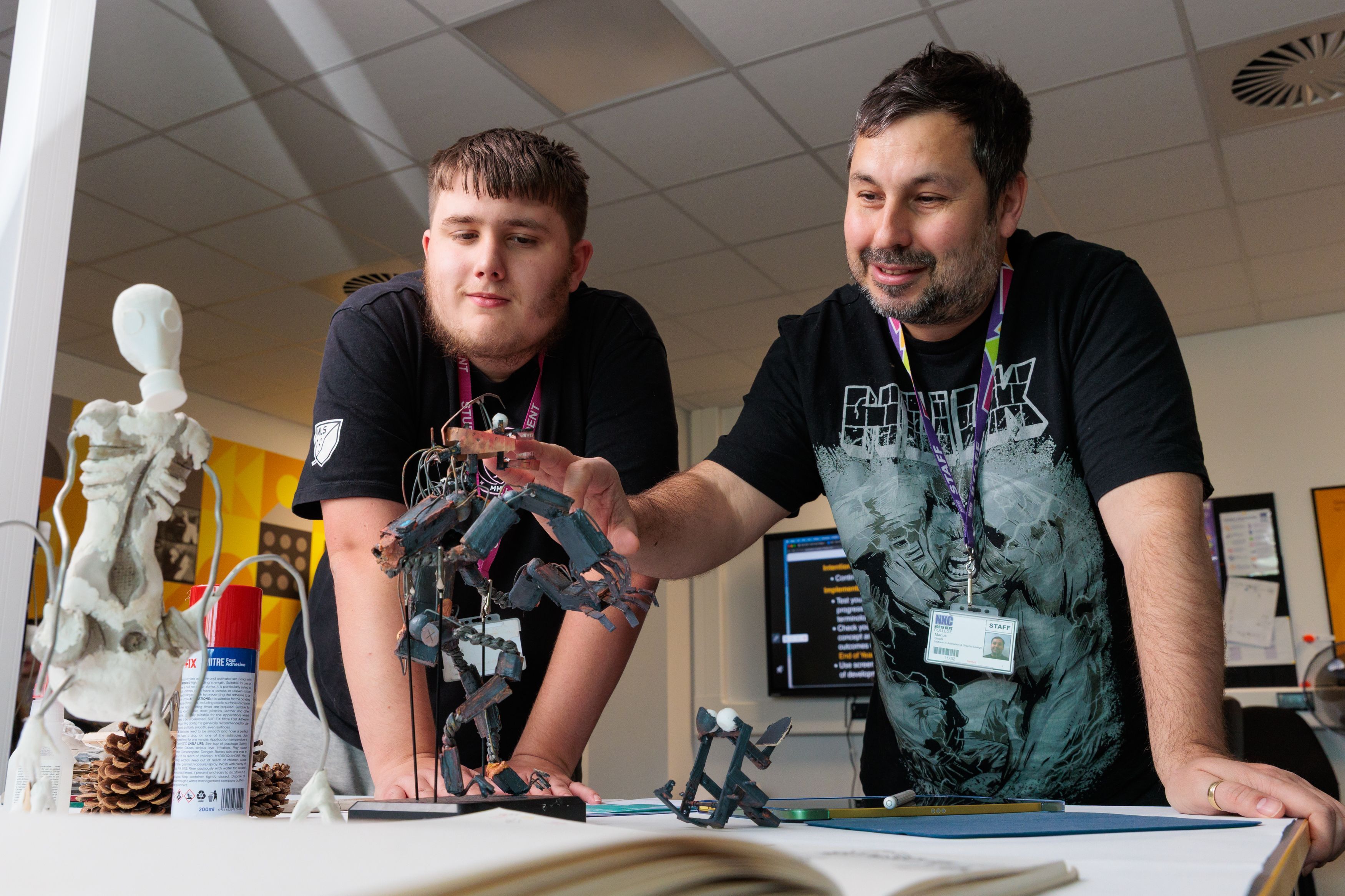 Students working on animation project