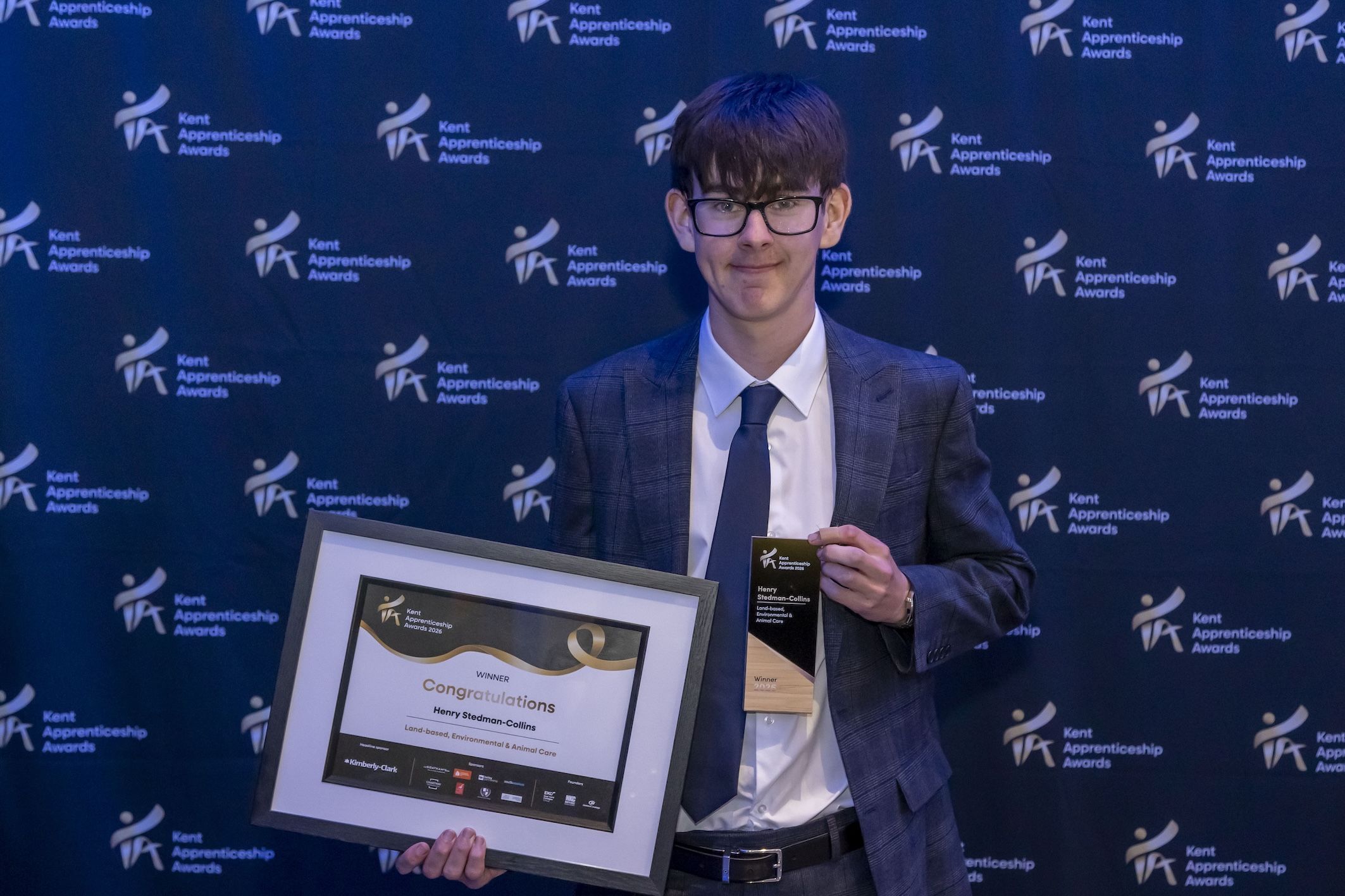 Student with award